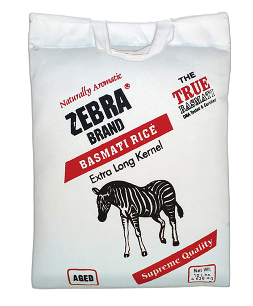  Zebra - Naturally Aromatic Basmati Rice Extra Long Kernel (10lb)